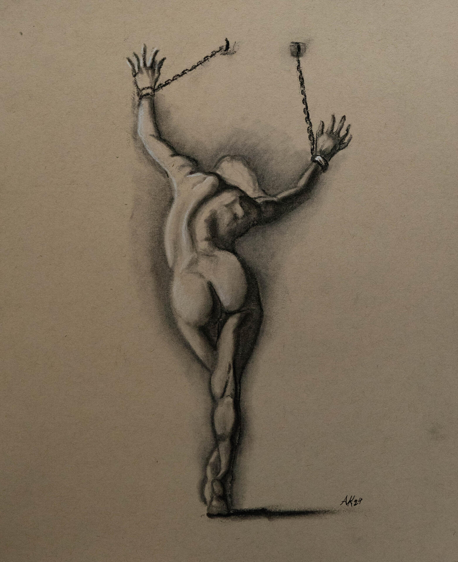 Chained, charcoal